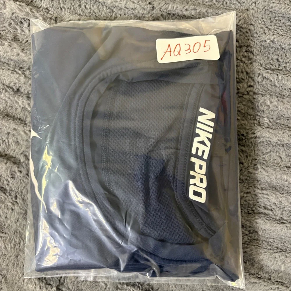 Nike Pro Dri-FIT Mens Small Navy Blue Long Sleeve Compression Shirt AQ305